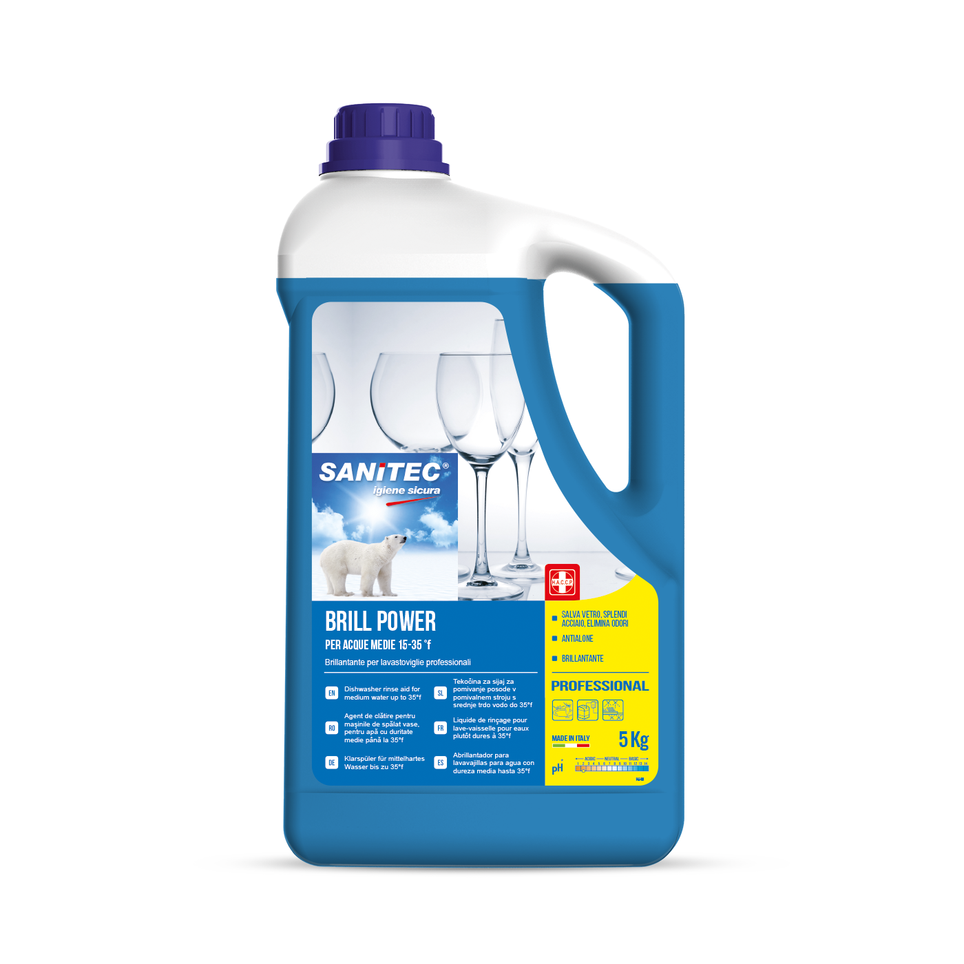 DETERGENTE BRILL POWER BRILLANTANTE LAVASTOVIGLIE - TANICA 5KG